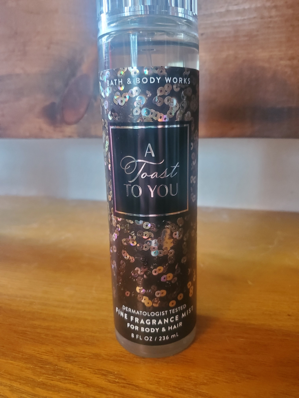 Bath & Body Works A Toast To You Fine Fragrance Mist - Black with Gold Sequins